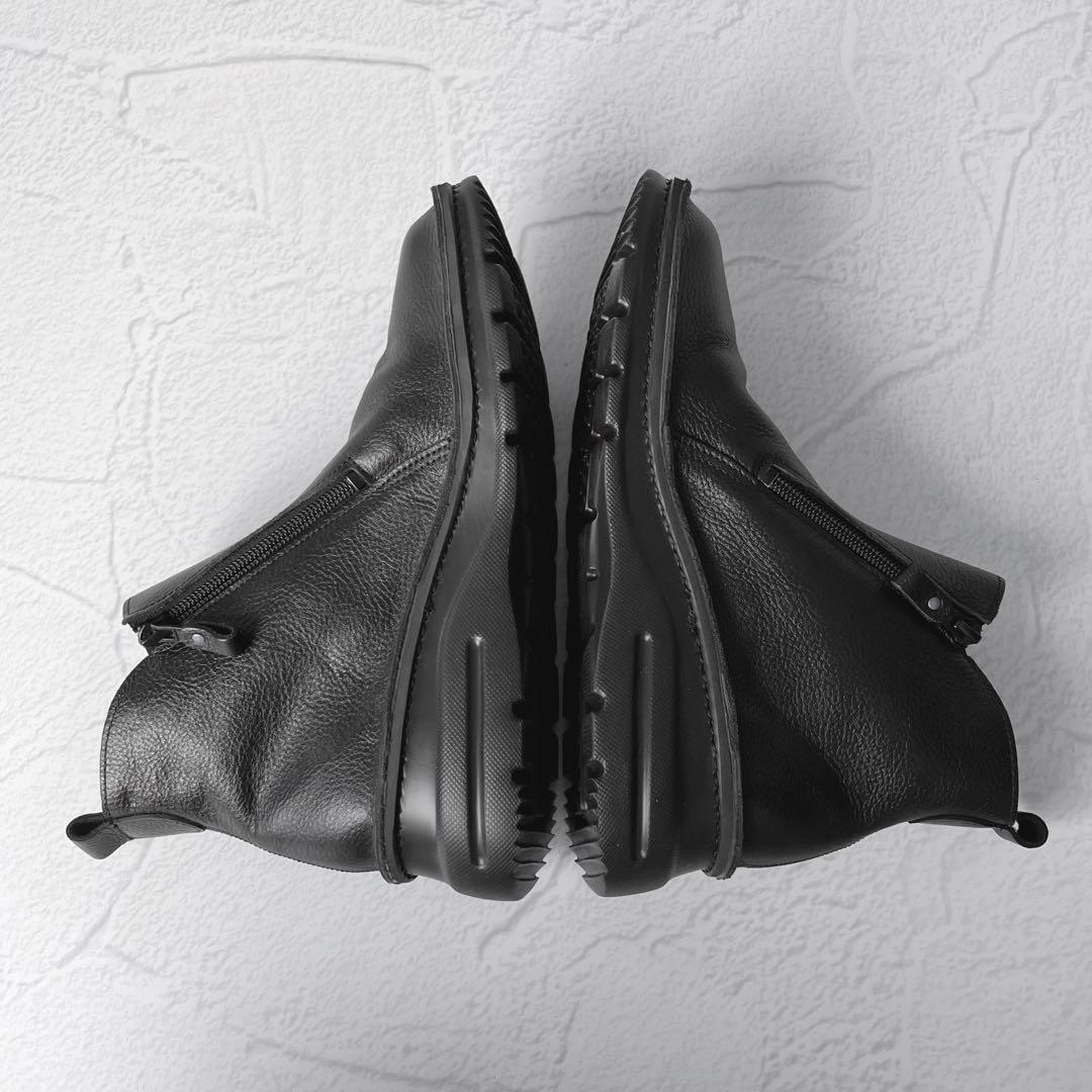 ✨新品✨ＪＳハートレーベル 本革 サイドジップ コンフォートブーツ 幅広 日本製