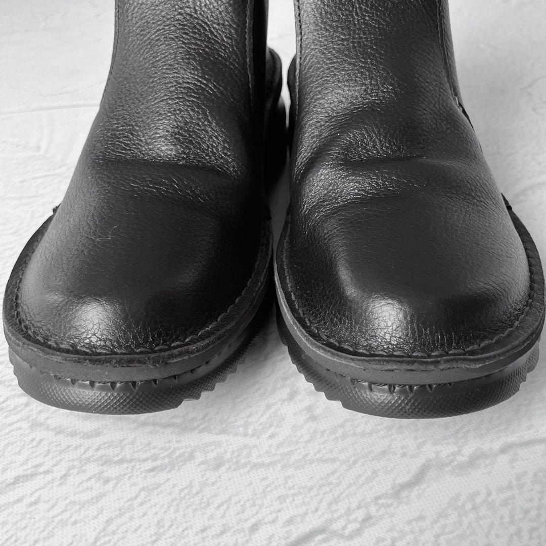 ✨新品✨ＪＳハートレーベル 本革 サイドジップ コンフォートブーツ 幅広 日本製