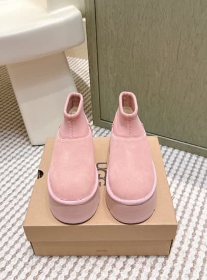 ピンクスエード ロングブーツ 24cm