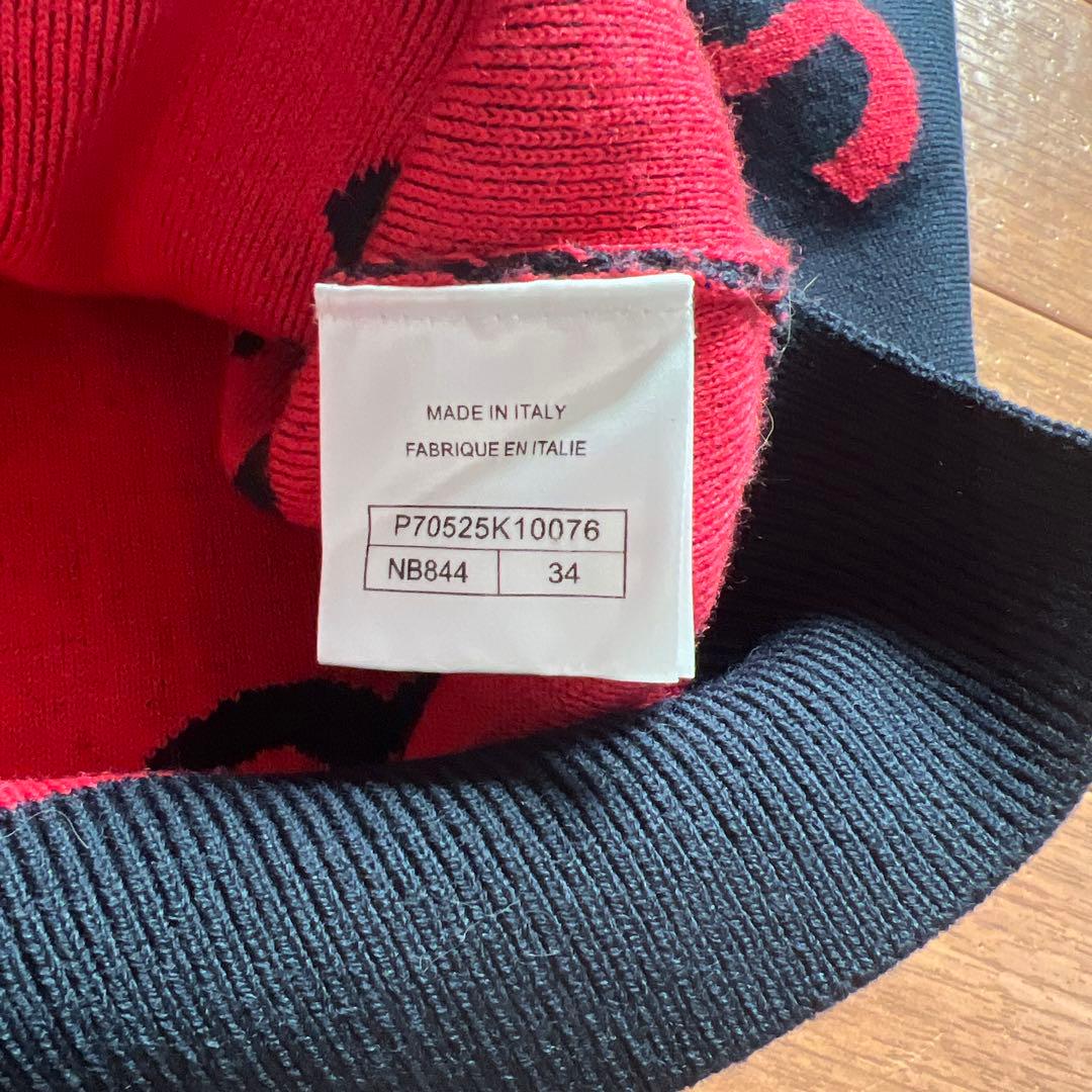 CHANEL ロゴセーター ネイビー/レッド 34