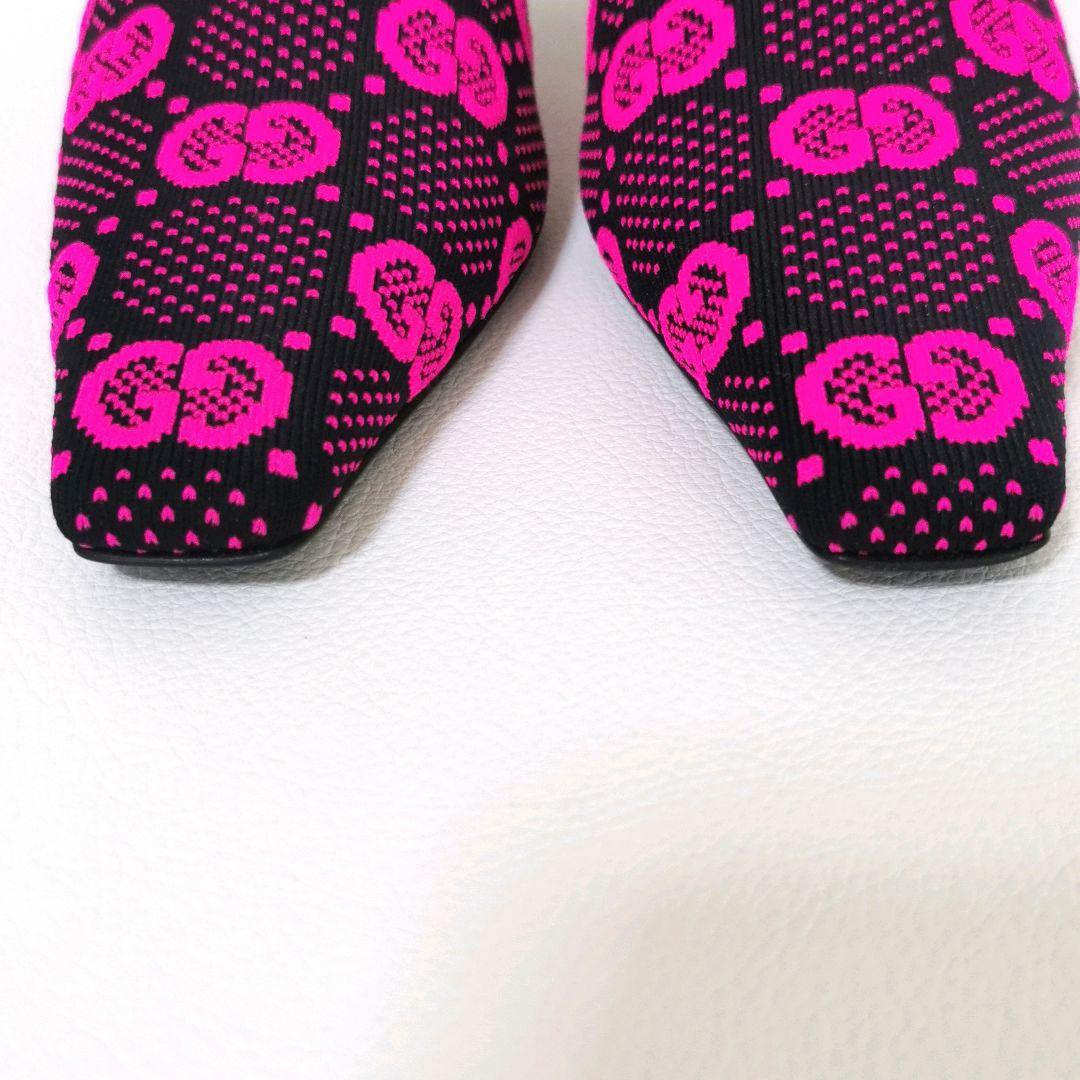 未使用級✨GUCCI アンクルブーツ ソックスタイプ GG柄 ブーティ 35