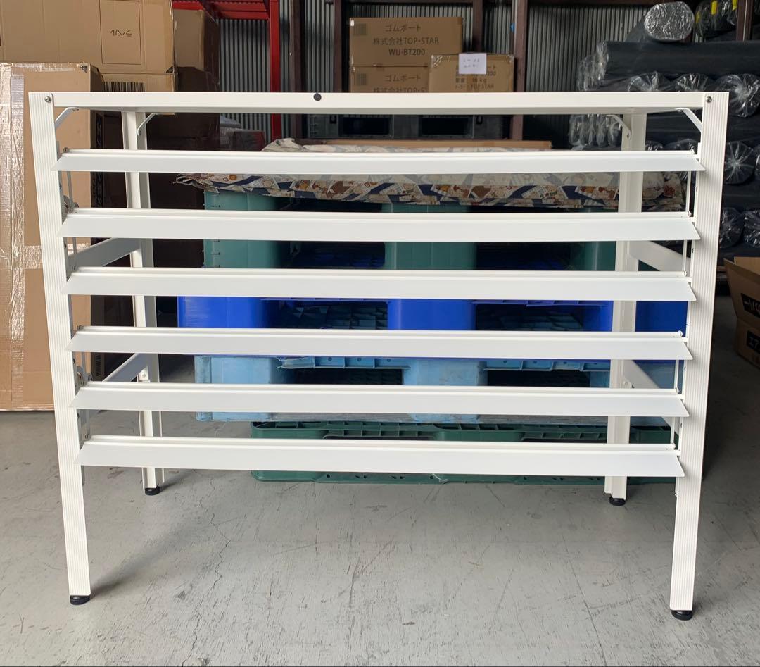 アルミ製 エアコン室外機カバー排気ルーバー方向可調整Rホワイト