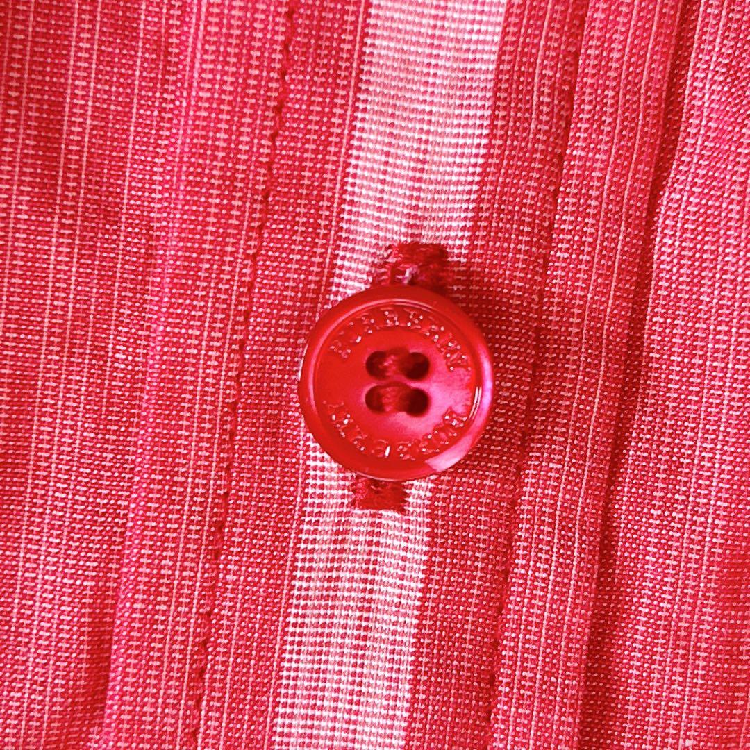 美品✨ バーバリーロンドン メガチェック シャツ ブラウス 洗える 赤 38