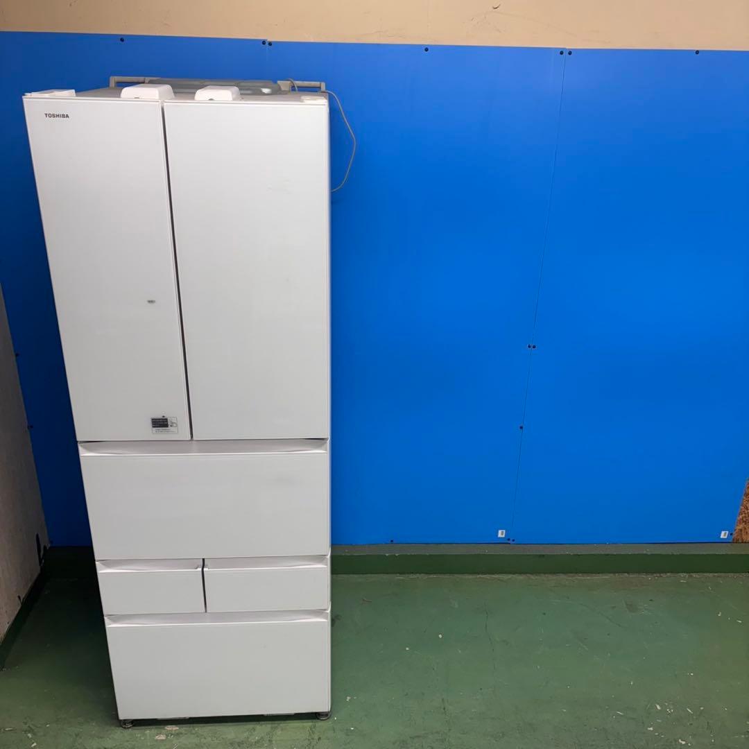 577 関東圏　ファミリー向け　大型冷蔵庫　500L強 6ドア　鏡面　観音開き