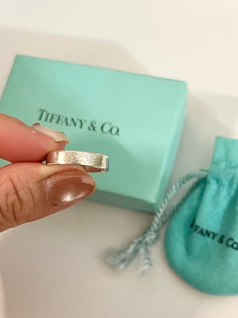 Tiffany&Coティファニー美品フックアンドアイリングk18sv92512号