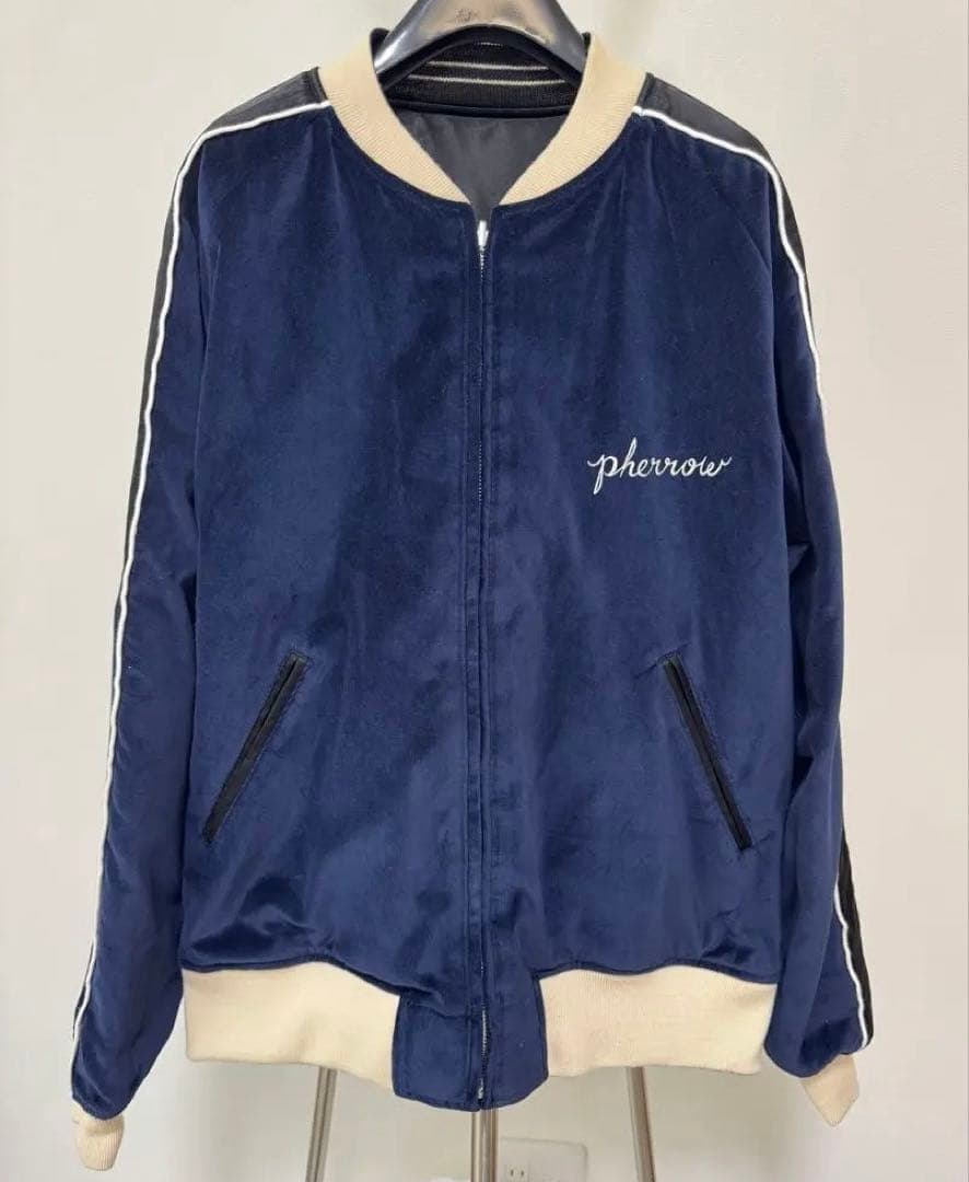 美品★pherrow's フェローズ　スカジャン　別珍　リバーシブル　XL