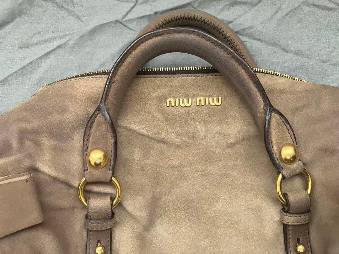 MIUMIU ミュウミュウ リボン レザー ショルダーバッグ 2way ヌバック