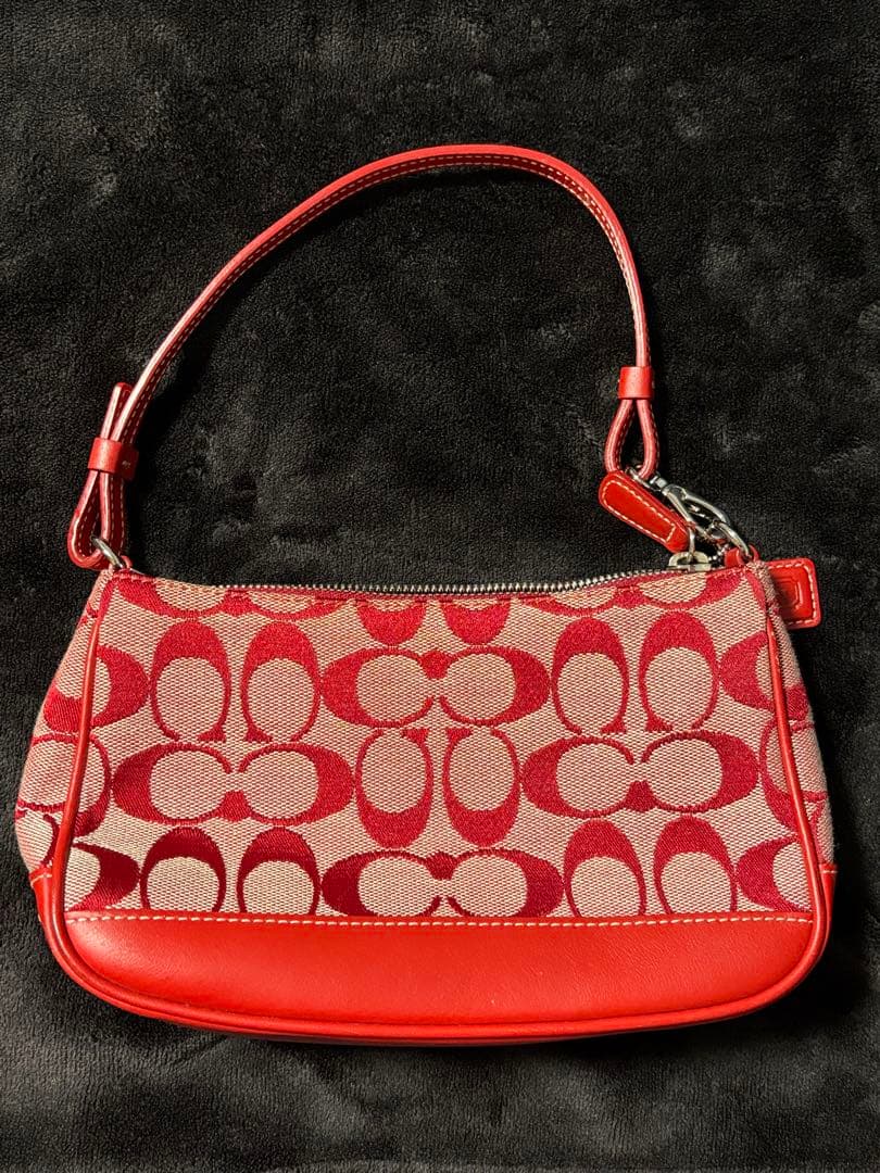 Coach コーチ　シグネチャー　アクセサリーポーチポーチ　レッド