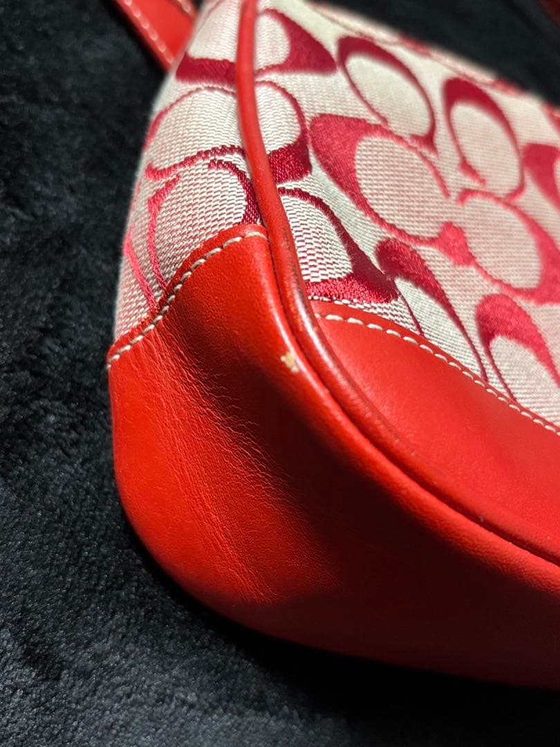 Coach コーチ　シグネチャー　アクセサリーポーチポーチ　レッド