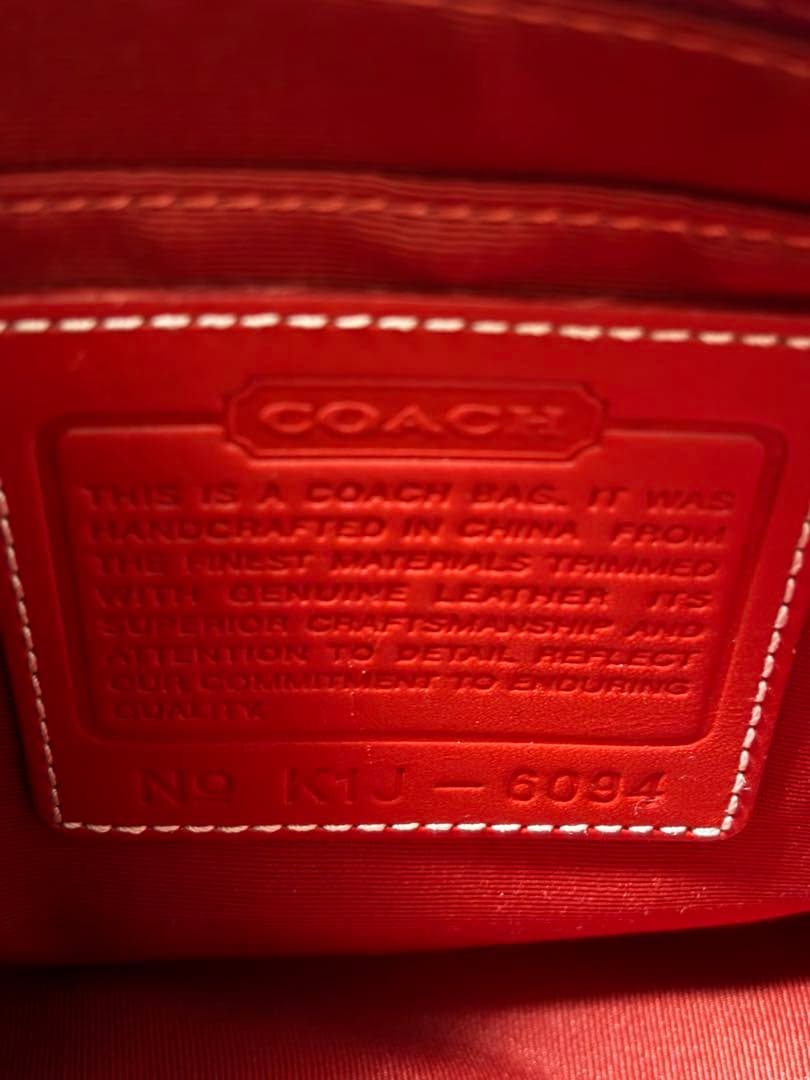Coach コーチ　シグネチャー　アクセサリーポーチポーチ　レッド