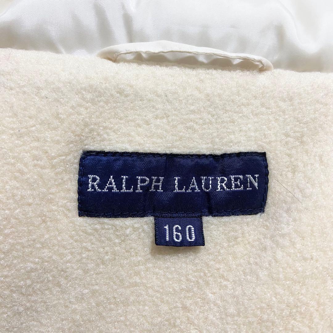 ラルフローレン　ダウンジャケット　肉厚　ホースロゴ　アイボリー　S相当