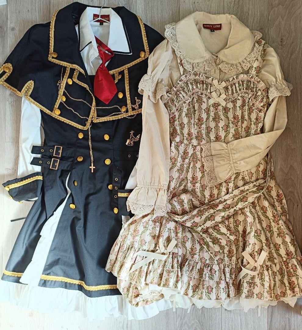 【極美品】BODY LINE ロリィタ 2点セット（ミリタリー＆花柄クラシック）