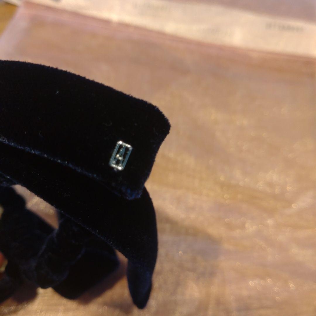 ALEXANDRE DE PARIS リボン付きヘアゴム　ネイビー