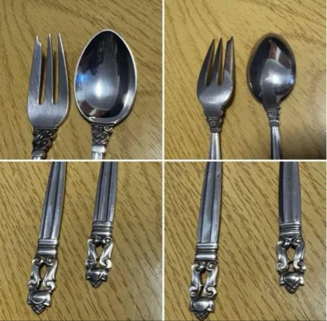 専用。、ヴィンテージ ジョージジェンセン　ティースプーンとフォーク2本セット