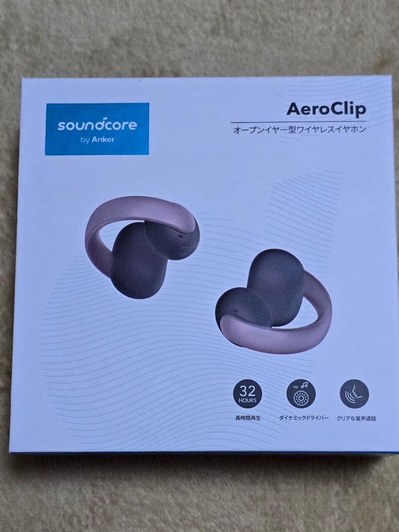 Anker soundcore AeroClip ワイヤレスイヤホン ピンク