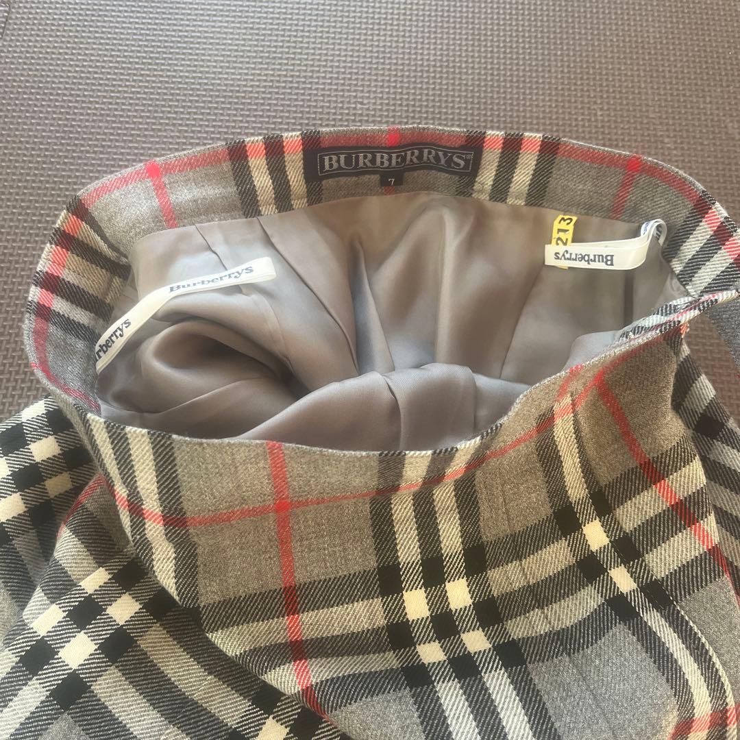 【BURBERRYS】チェック柄プリーツロングスカート　クリーニング済み