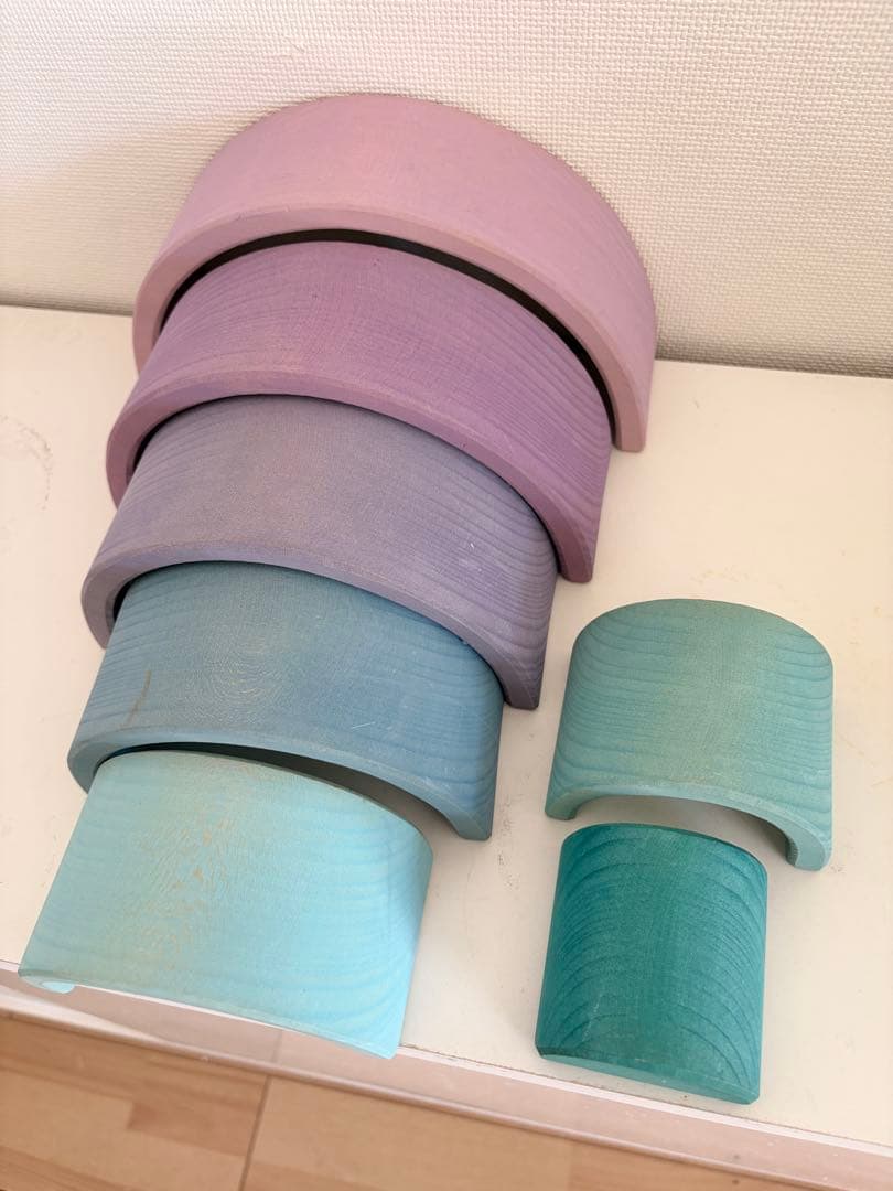 グリムス　アーチ　レインボー　パステル　積み木　知育玩具