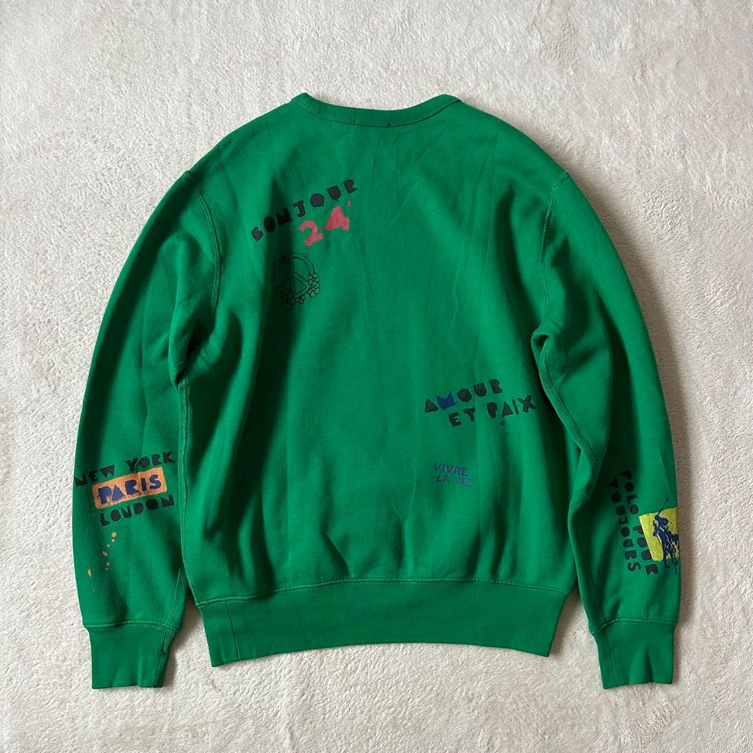 【希少・現行】ポロラルフローレン スウェット メンズ グラフィック QRタグ 緑