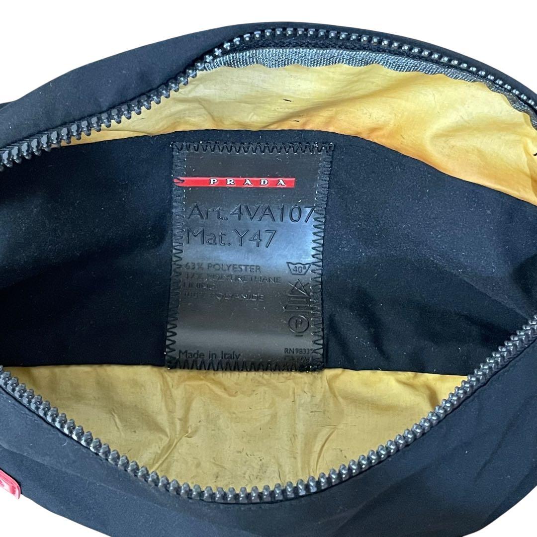 プラダスポーツ　ウエストポーチ　4VA107 ナイロン　黒　ロゴプレート