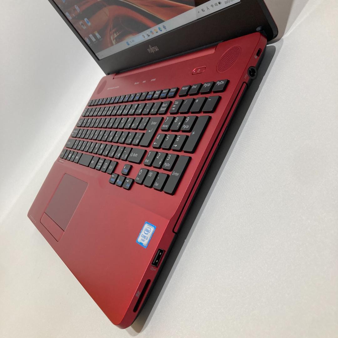 ✨美品・訳あり✨フルHD・ブルーレイ✨赤✨すぐ使えるノートパソコン◇D408-1