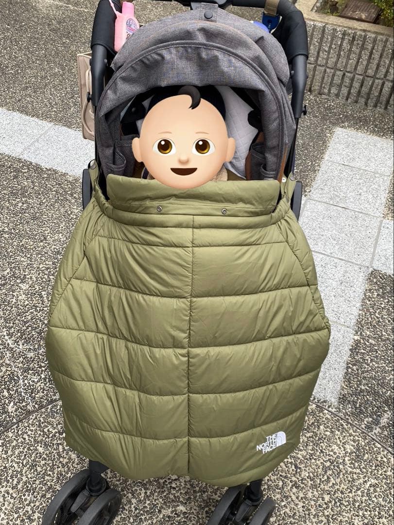 ノースフェイス ベビー ブランケットNNB71901 カーキ美品 抱っこ紐ケープ