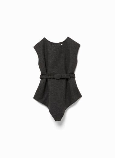 トップス FUMIKA UCHIDA FELT COSTUME TOP DARK GREY