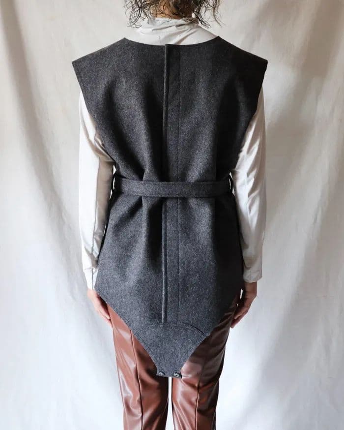 トップス FUMIKA UCHIDA FELT COSTUME TOP DARK GREY