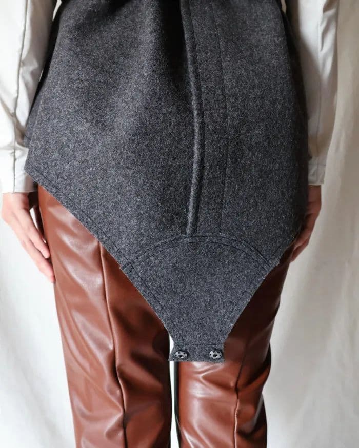 トップス FUMIKA UCHIDA FELT COSTUME TOP DARK GREY