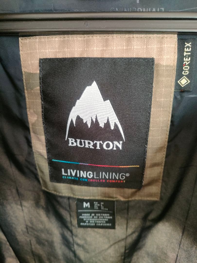 BURTON ゴアテックス スノボジャケット オリーブM（US）L（JP）サイズ