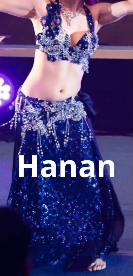 Hanan ベリーダンス　ブラスカートセット　紺色