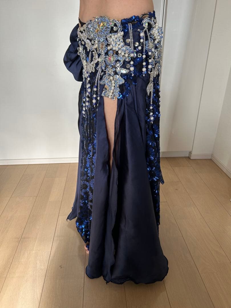 Hanan ベリーダンス　ブラスカートセット　紺色