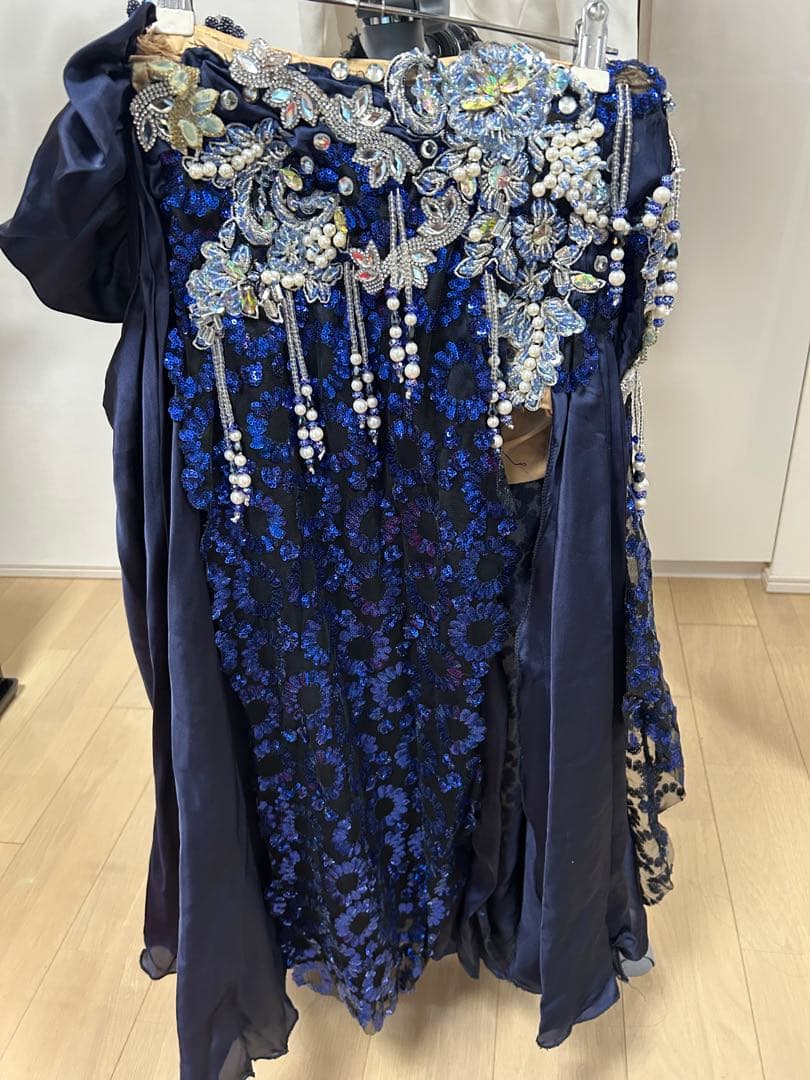 Hanan ベリーダンス　ブラスカートセット　紺色