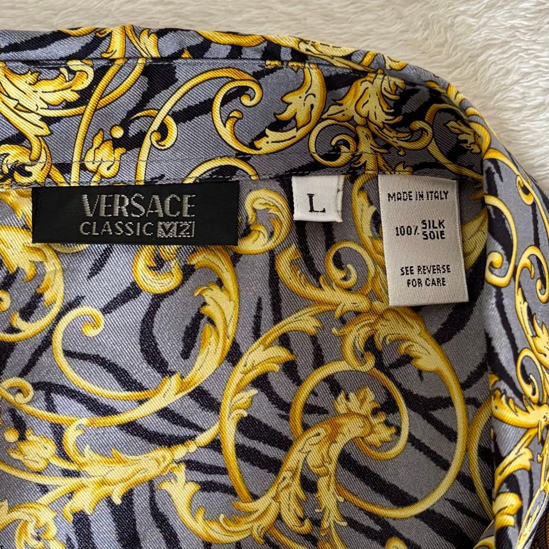 VERSACE CLASSIC V2 ヴェルサーチェ メンズシルクシャツ Ｌ