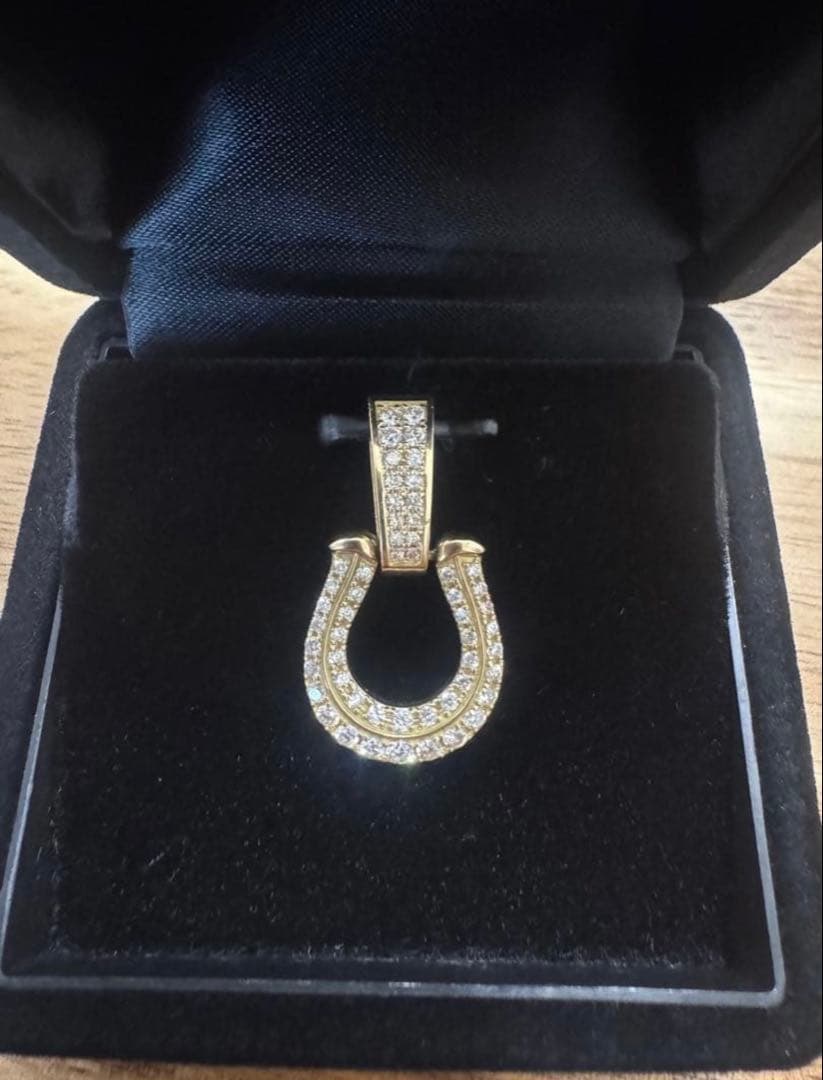 K18 馬蹄 ダイヤモンド ペンダント トップ