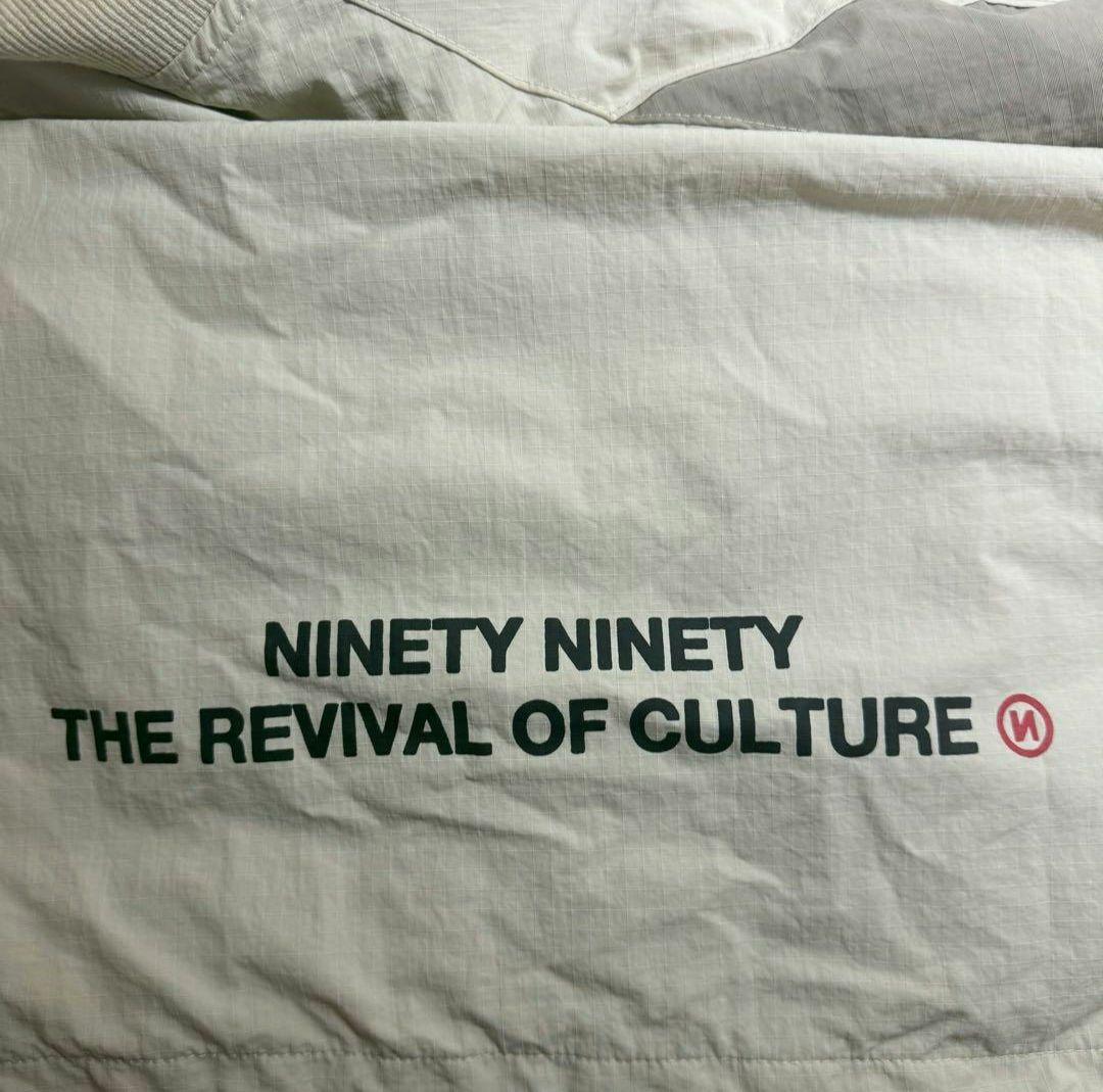 9090ナインティナインティ ナイロンプルオーバー アイボリー L　新品未使用