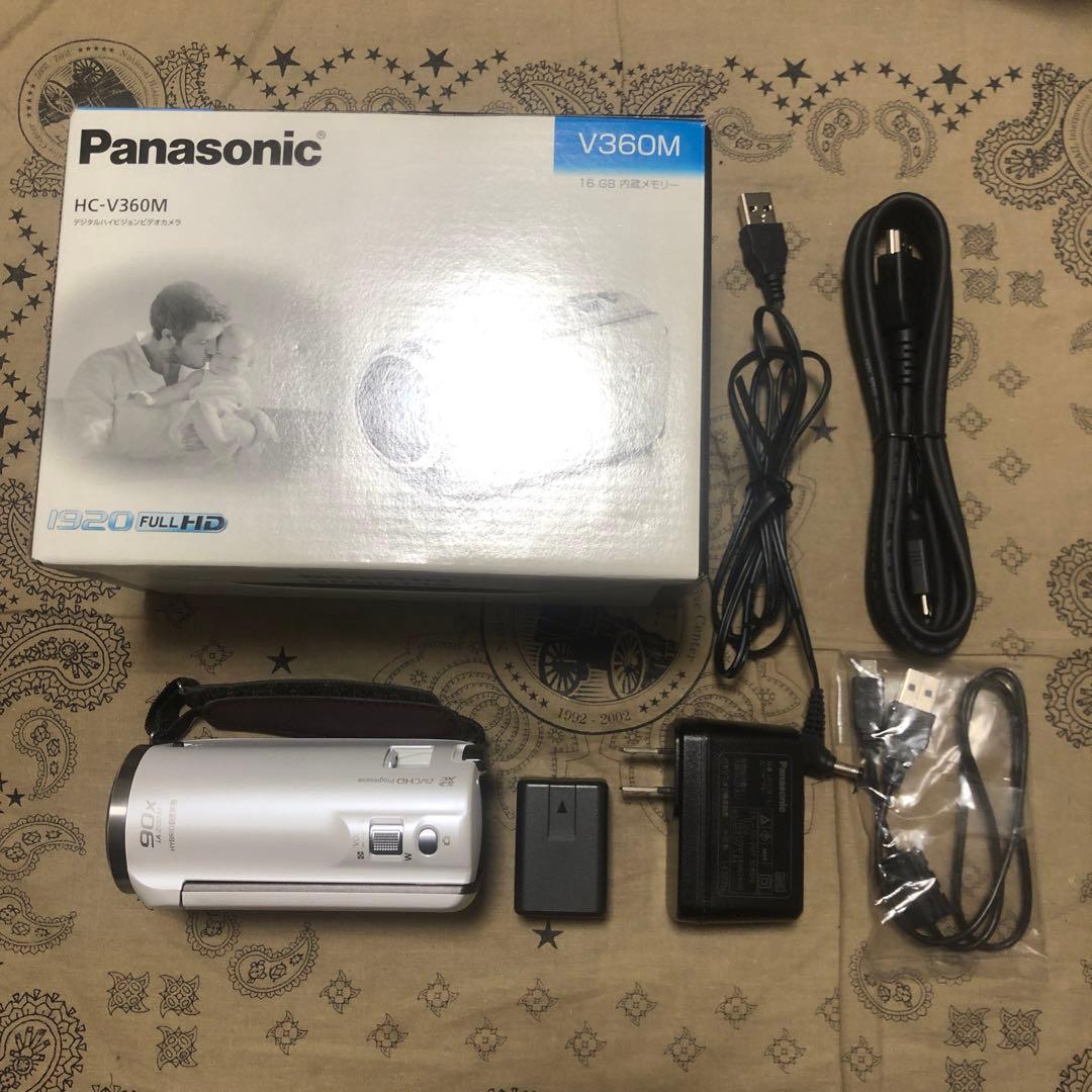 極美品 Panasonic HC-V360M ホワイト ビデオカメラ