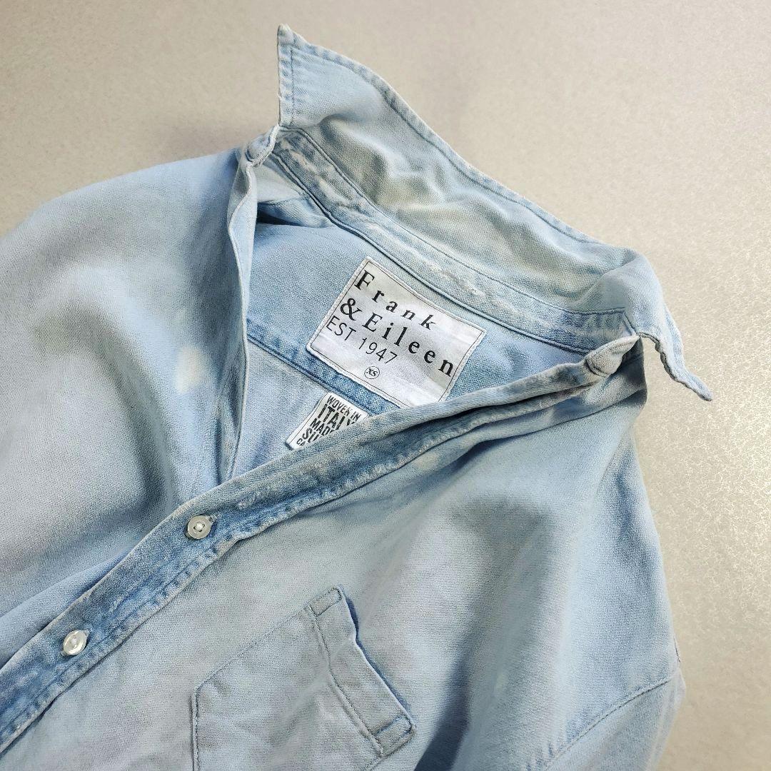 つっつん　フランクアンドアイリーン　デニムシャツ ダメージ加工 スキッパー