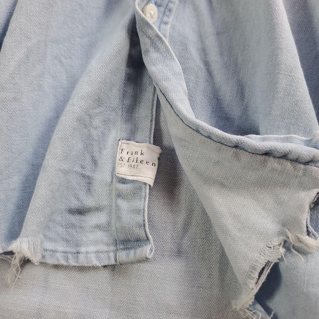 つっつん　フランクアンドアイリーン　デニムシャツ ダメージ加工 スキッパー