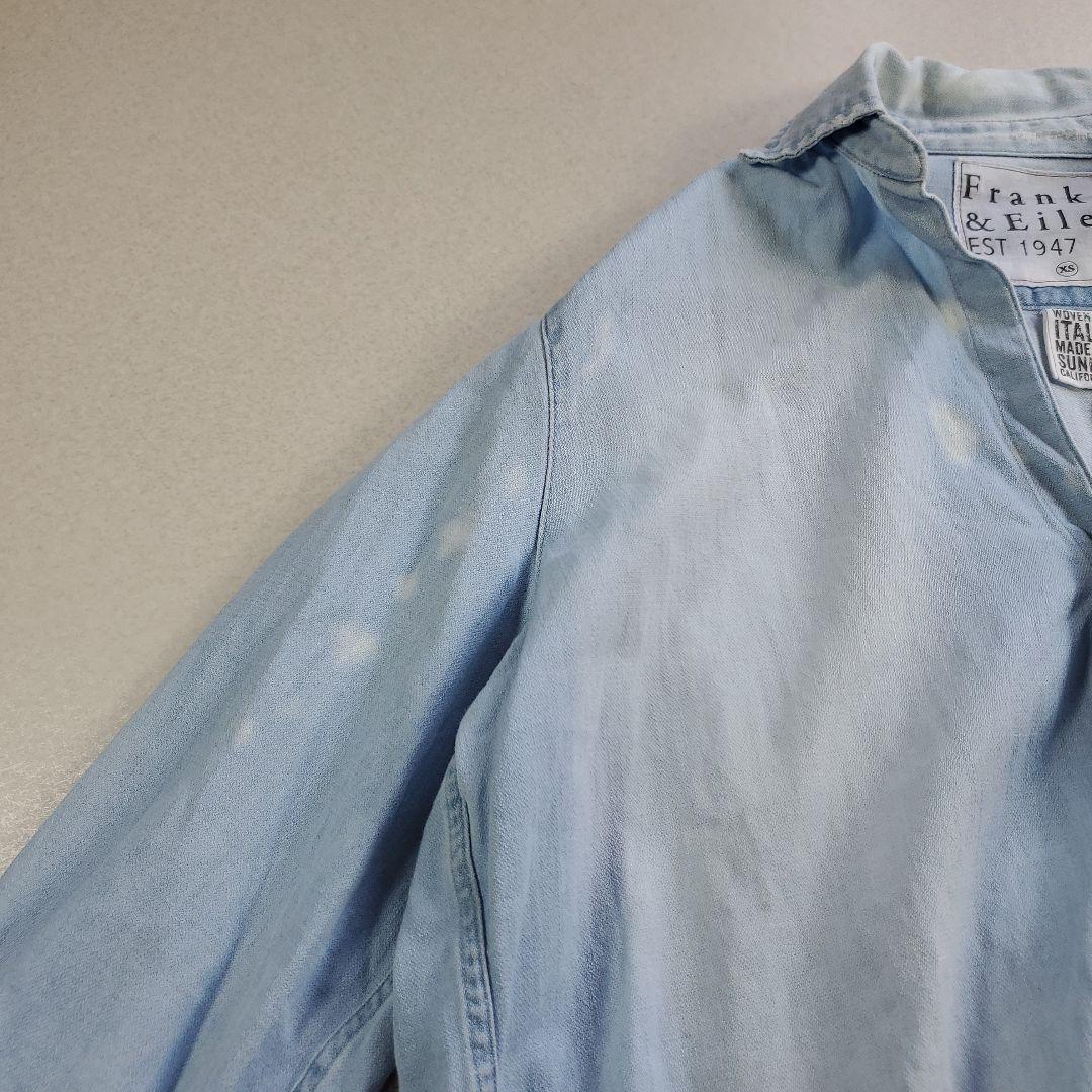 つっつん　フランクアンドアイリーン　デニムシャツ ダメージ加工 スキッパー