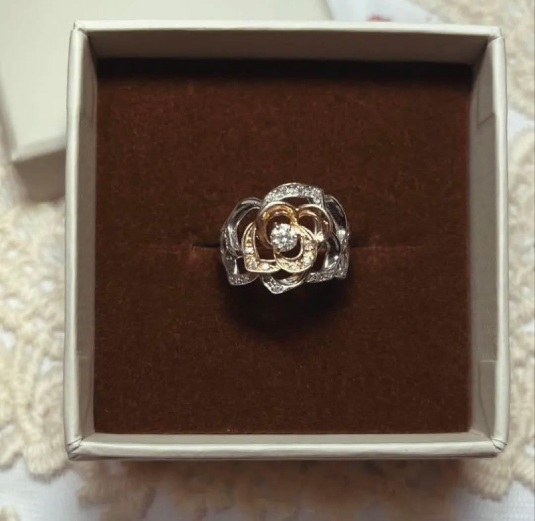 k18 ローズデザインリング