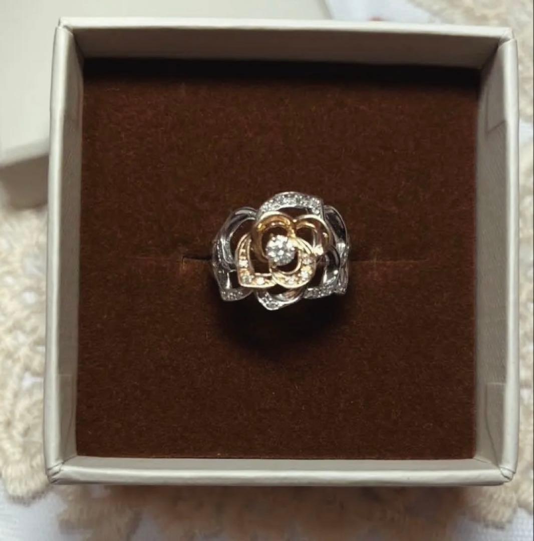 k18 ローズデザインリング