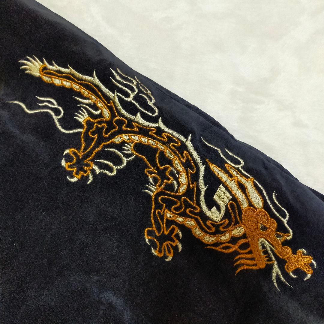 90S　別珍　SHOOT ONE　ドクロ刺繍　スカジャン　Мサイズ