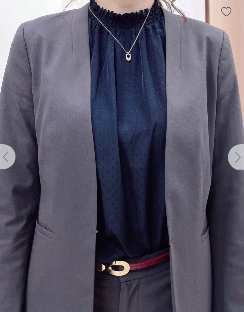 AOKI Les Mues 7号 茶 ノーカラージャケット&クロップドパンツ