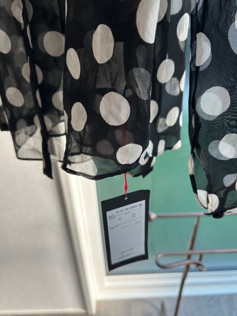 タグ付き♡TOMORROWLAND ドットオーガンジー ボウタイブラウス