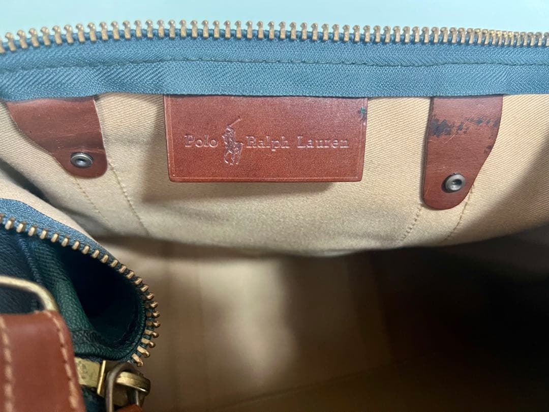 POLO RALPH LAUREN ダークグリーンチェック ボストンバッグ