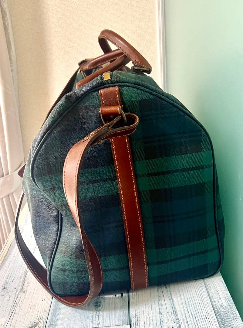 POLO RALPH LAUREN ダークグリーンチェック ボストンバッグ