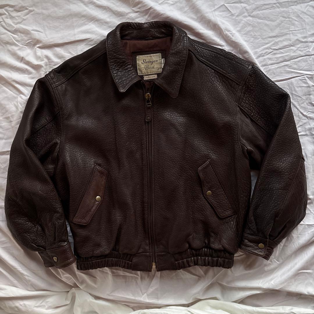 【90s】Swinger レザー ボンバージャケット 本革 A-2 ラムレザー