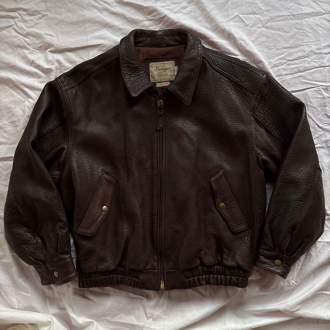 【90s】Swinger レザー ボンバージャケット 本革 A-2 ラムレザー