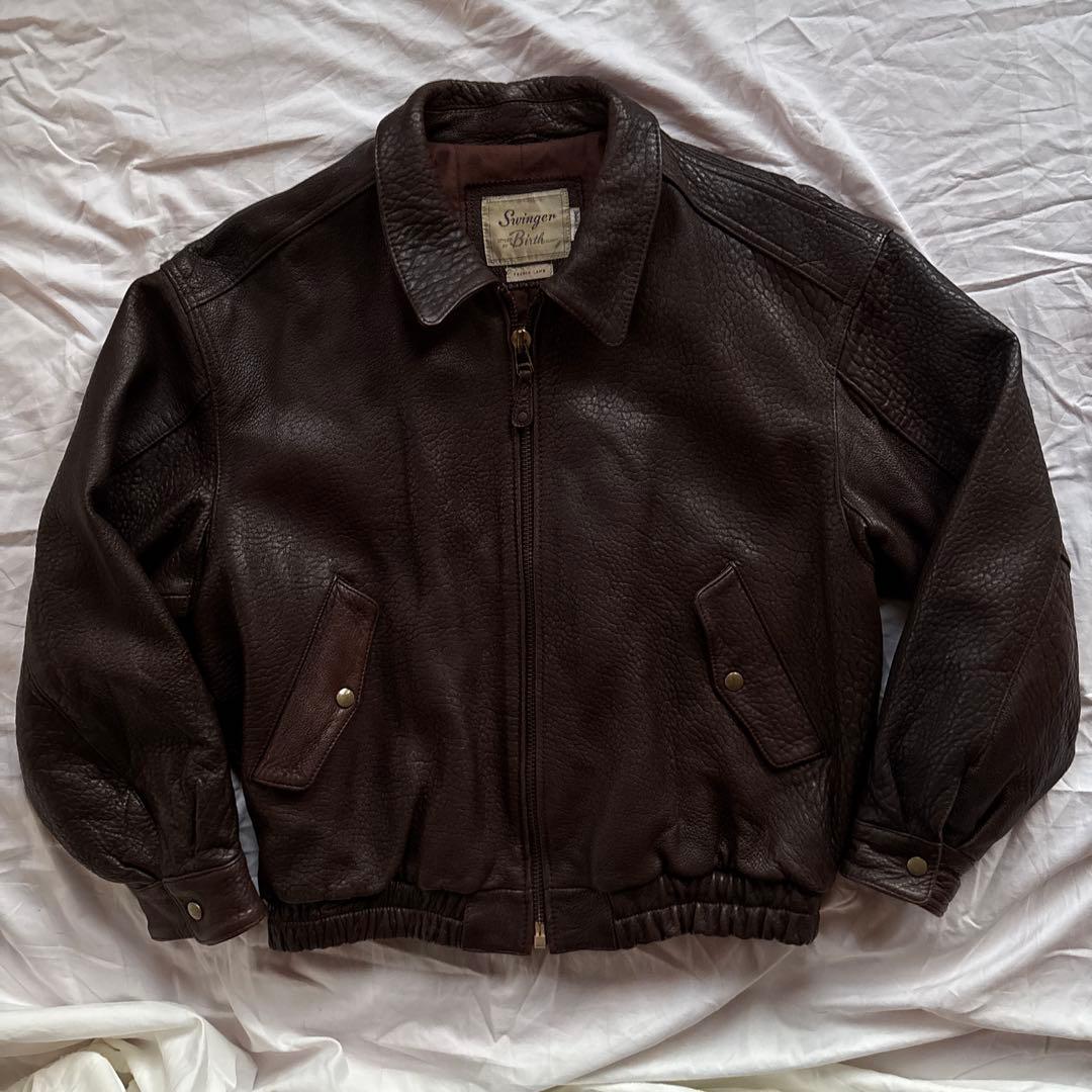 【90s】Swinger レザー ボンバージャケット 本革 A-2 ラムレザー