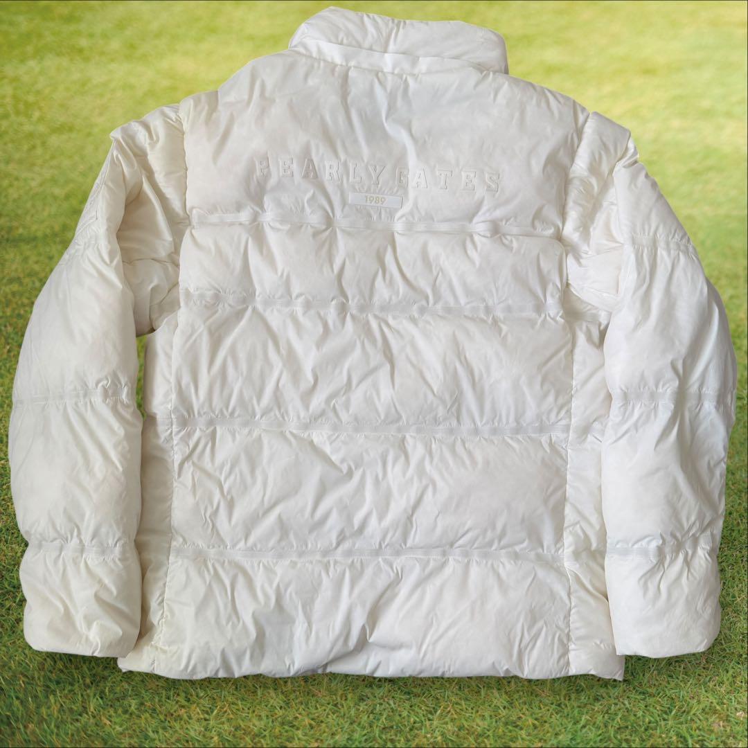 パーリーゲイツ　ダウン　ジャケット　ブルゾン　L〜XL相当 白　ドローコード付き